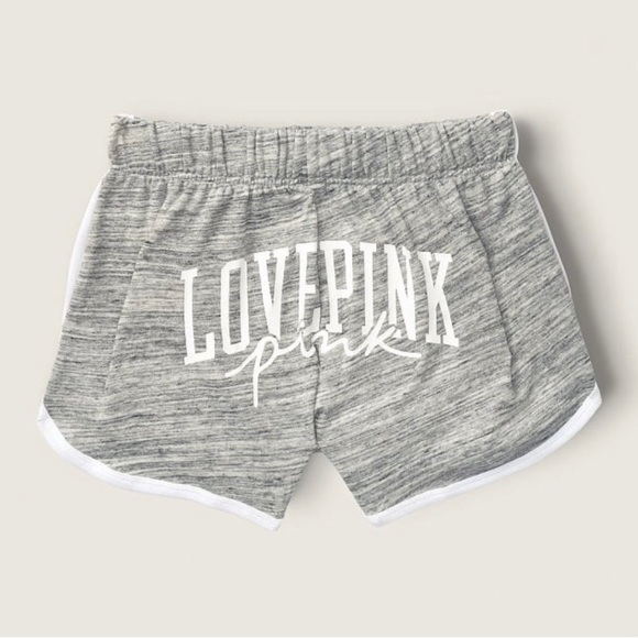 VS PINK 2.5” Curved Hem Sweat Varsity Shorts Heathered Gray Gradient Graphic XS - Picture 5 of 14